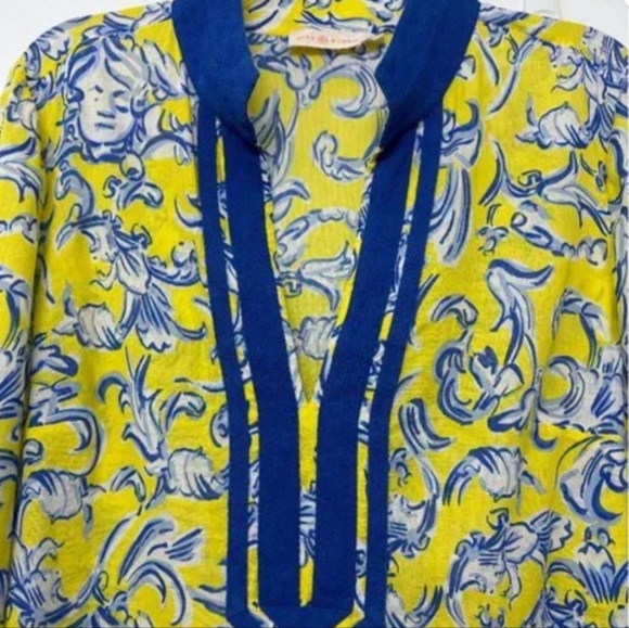 Tory Burch Yellow and Blue Tunic - Picture 3 of 7